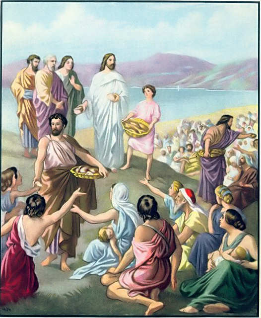Joh0611 The disciples distributed the loves and fish.jpg